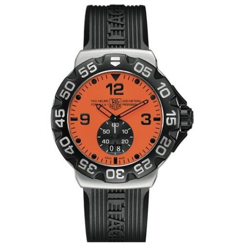 TAG Heuer Formula 1 Big Date 44 Stainless Steel / Orange / Rubber